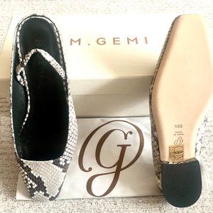 M.Gemi The Quadratini Black/White leather shoes 35.5 5.5 New in Box with Pouch